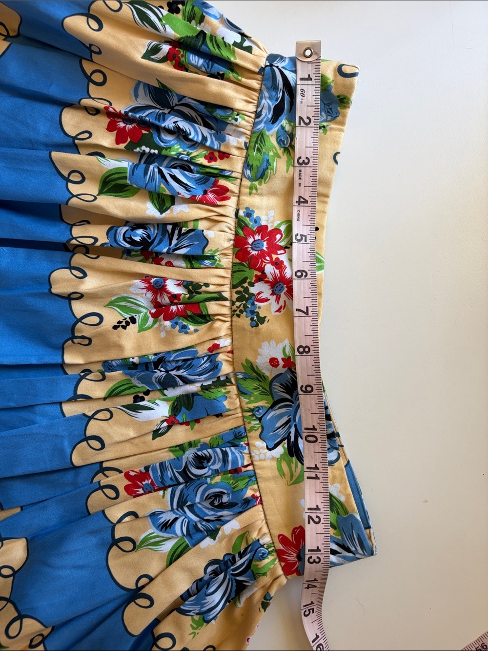 Lindy Bop Blue & Cream Floral A-Line Skirt vintage style size US 6 BNWT - Picture 8 of 13